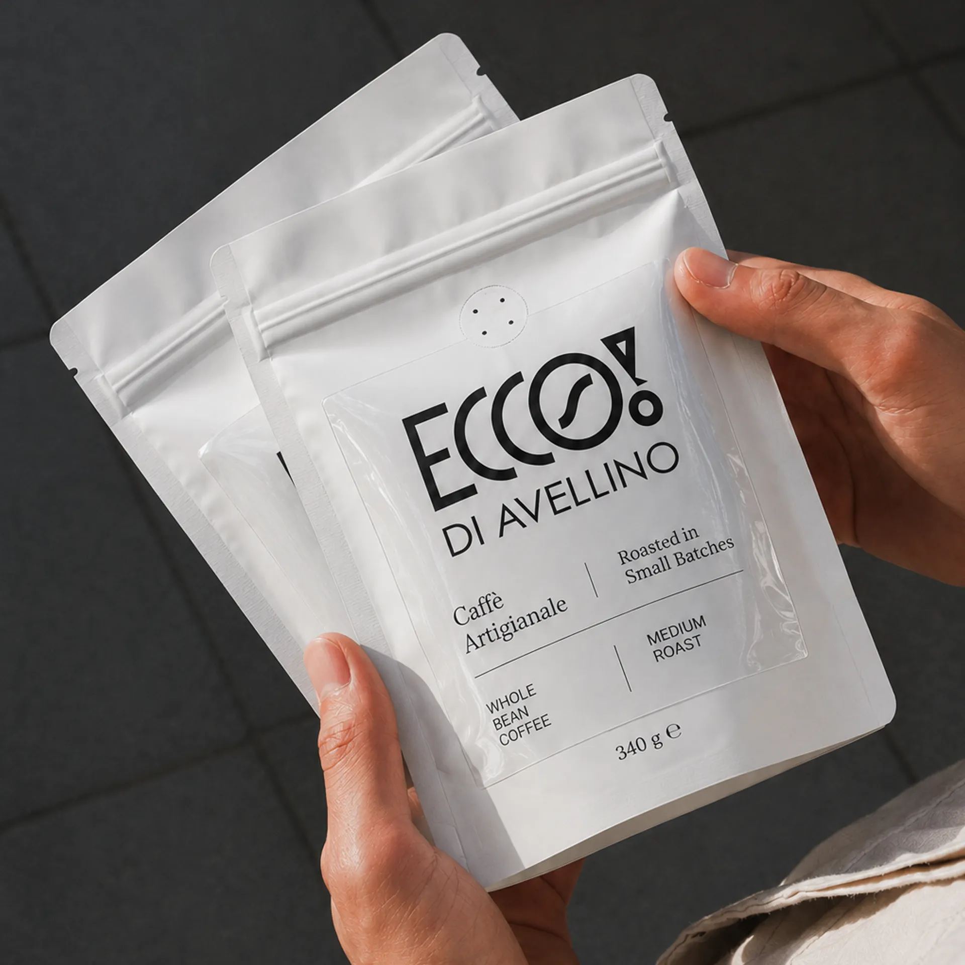 Custom labels for coffee and retail pouches – label on a stand-up pouch