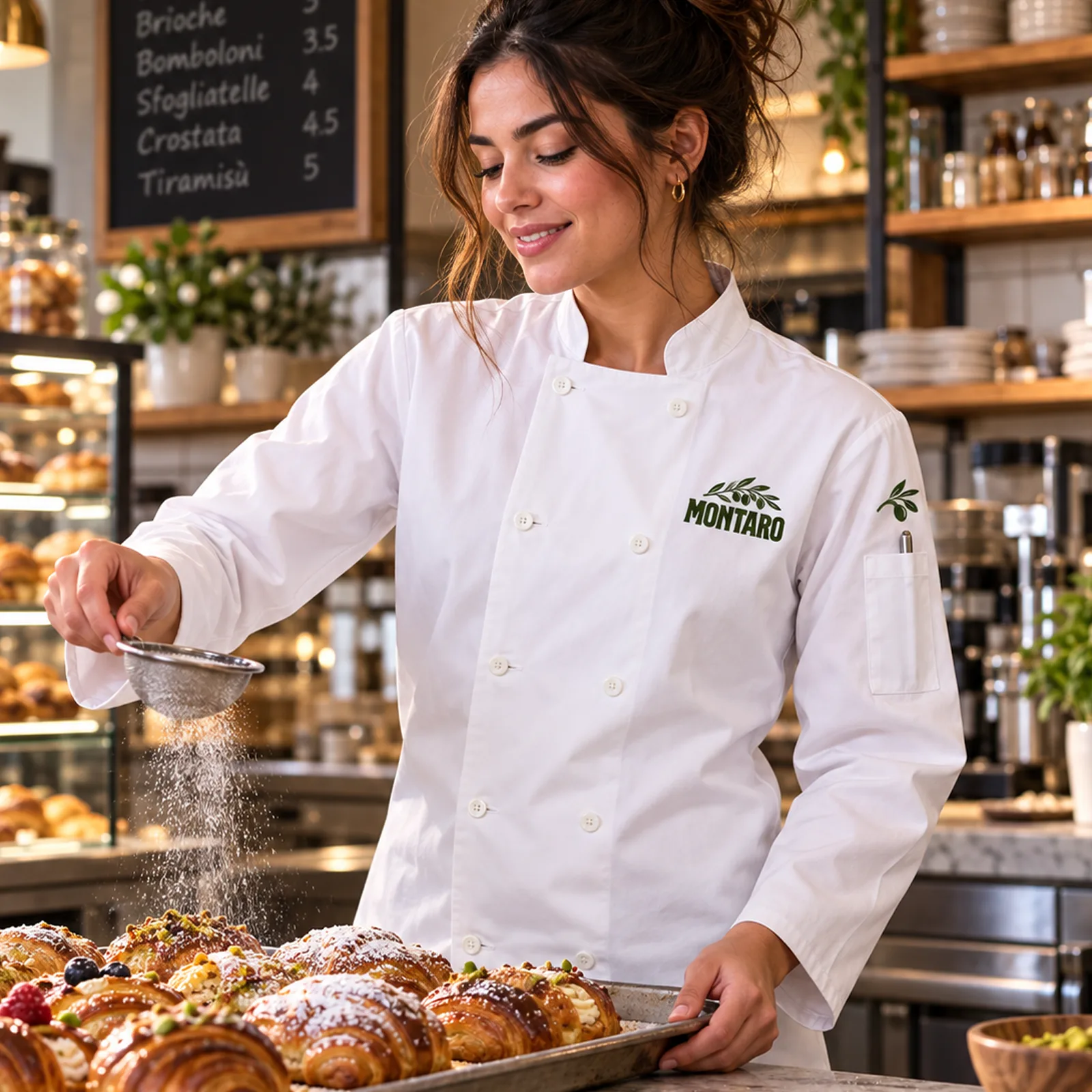 Custom staff apparel for restaurants and cafés – embroidered chef jacket