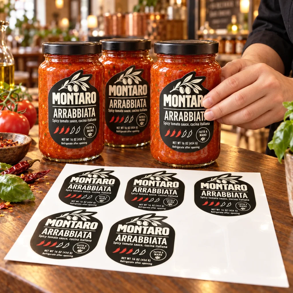 Die Cut Sheet Labels – custom labels for restaurants and food brands