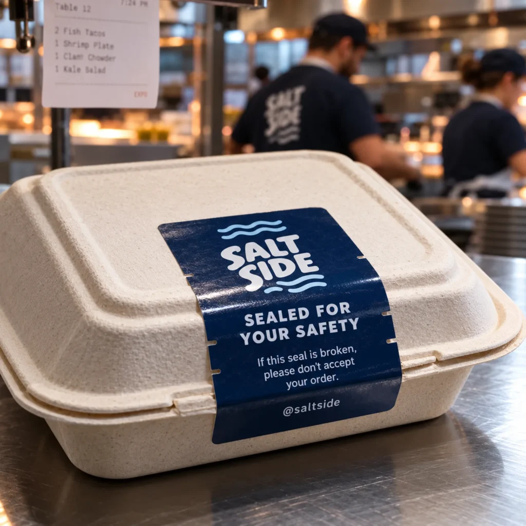 Rectangle Stickers – custom stickers for restaurants and food brands